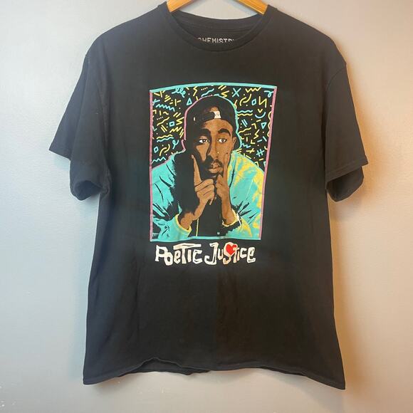 Tupac Shakur Graphic Tee Poetic Justice Large Unisex P.Diddy - Picture 1 of 4